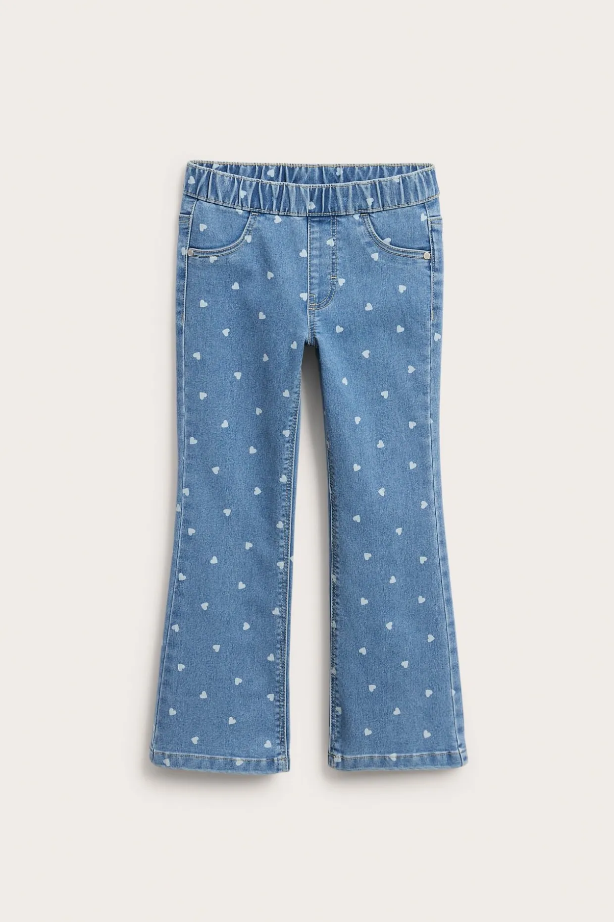Hjärtmönstrade bootcut jeggings