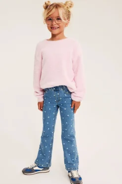Hjärtmönstrade bootcut jeggings