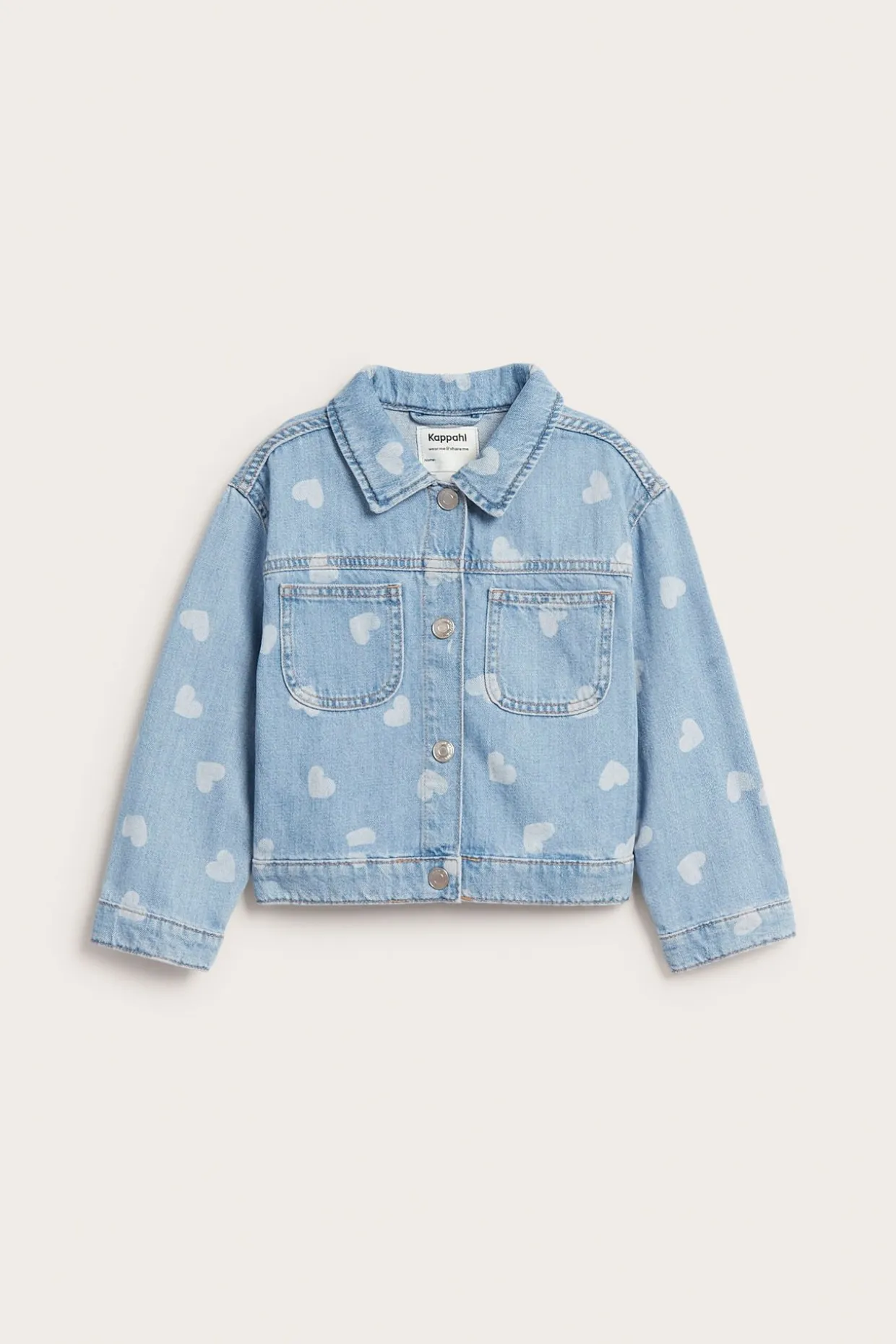 Hjärtmönstrad jeansjacka