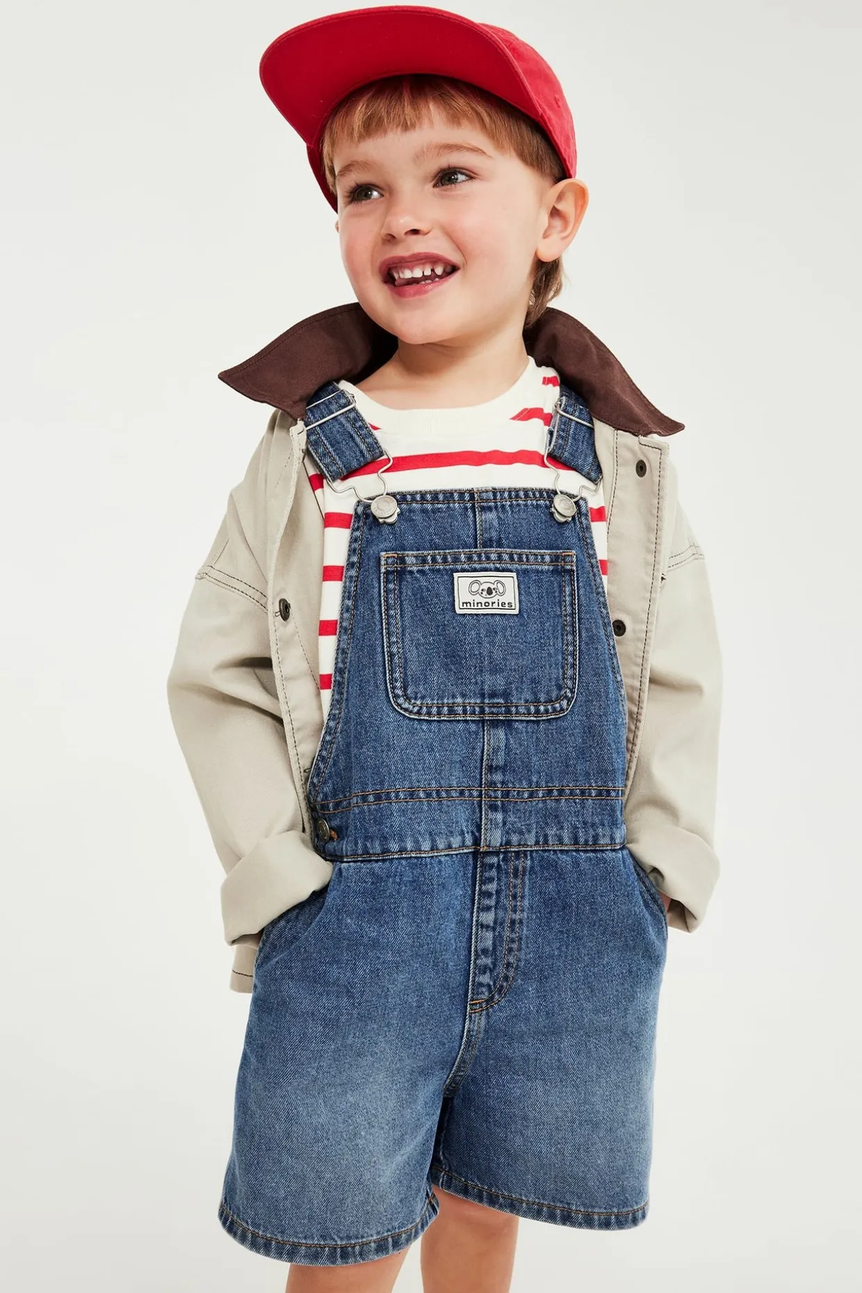 Hängselshorts i denim