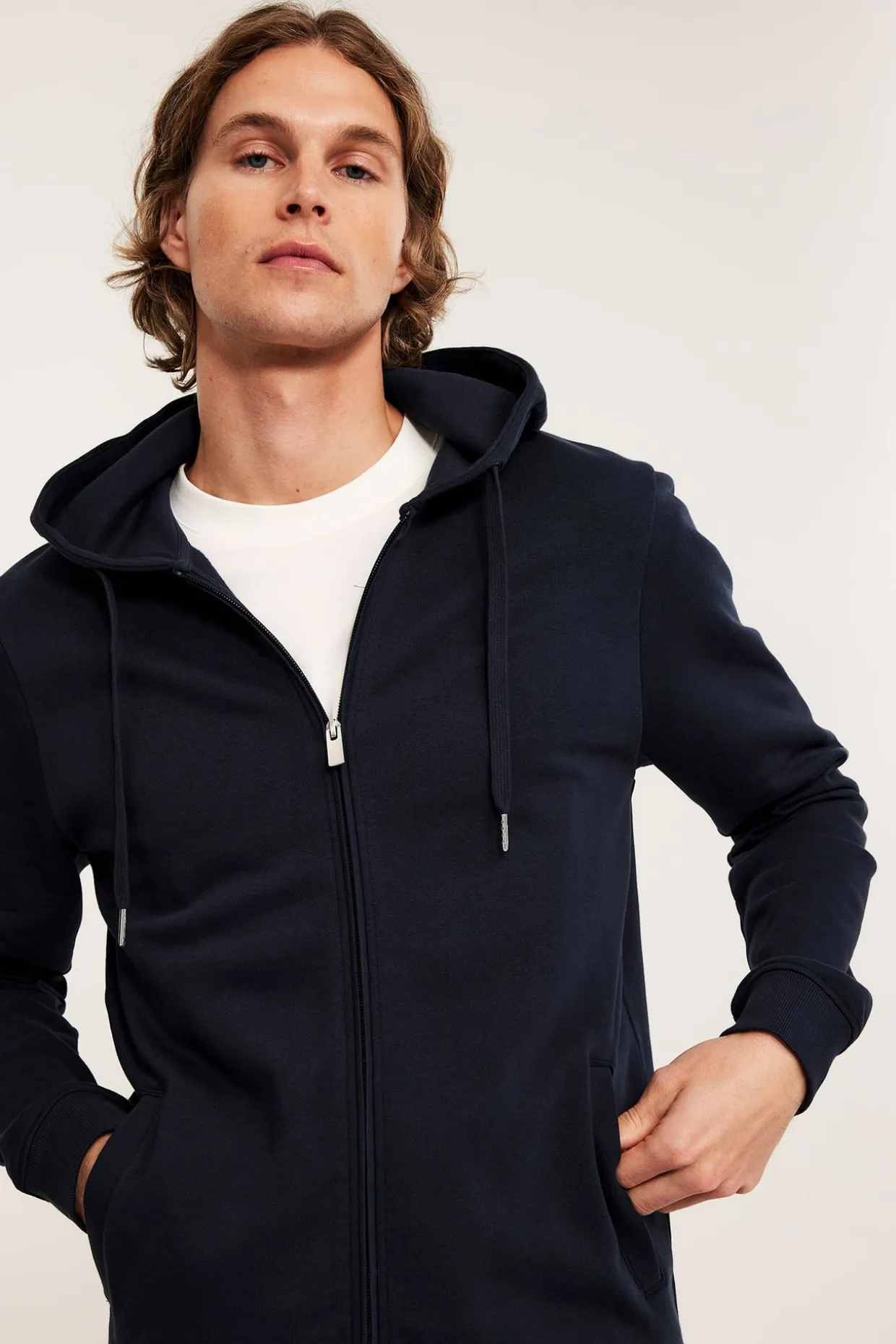Hoodie med dragkedja