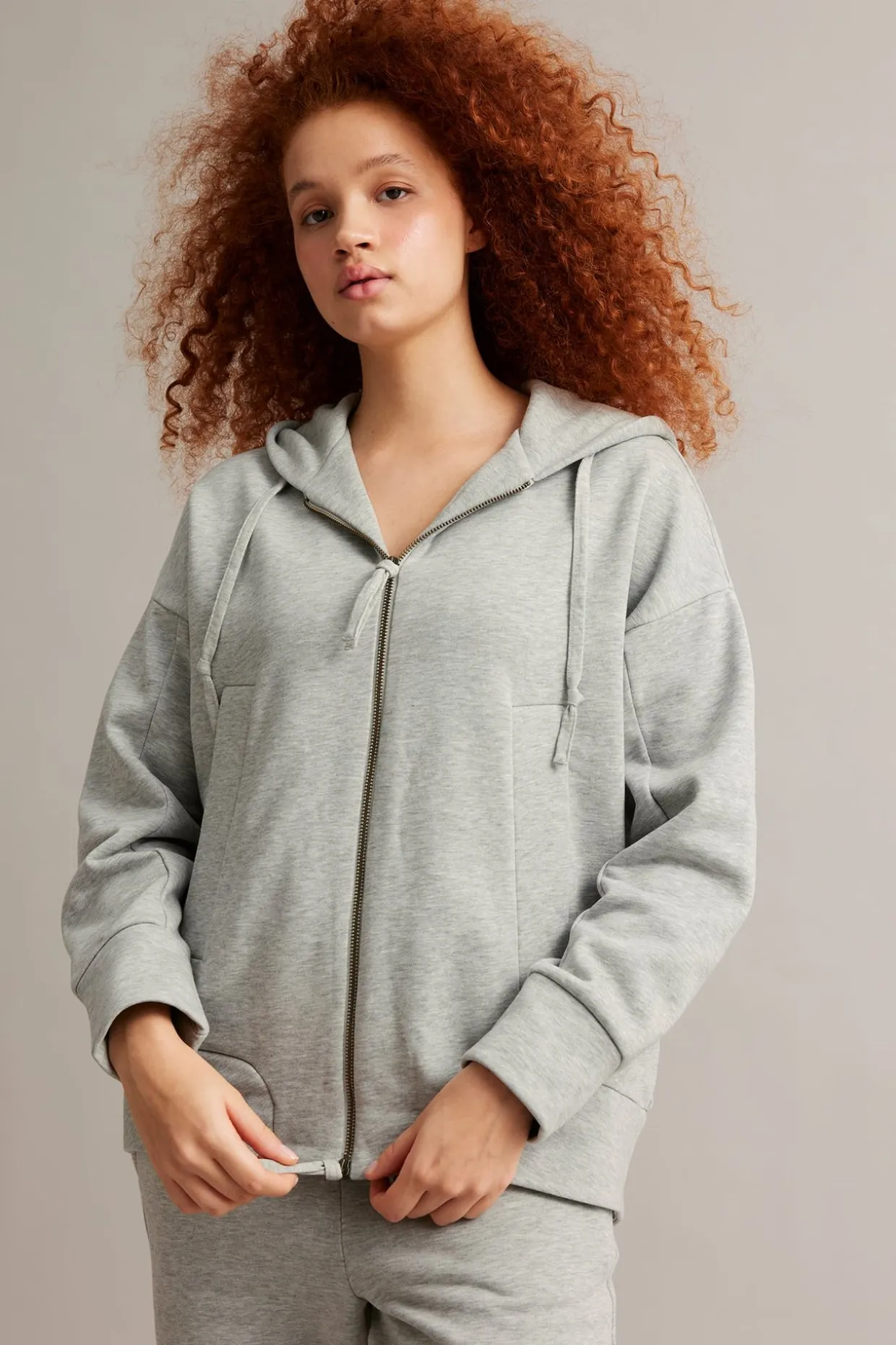 Hoodie med dragkedja