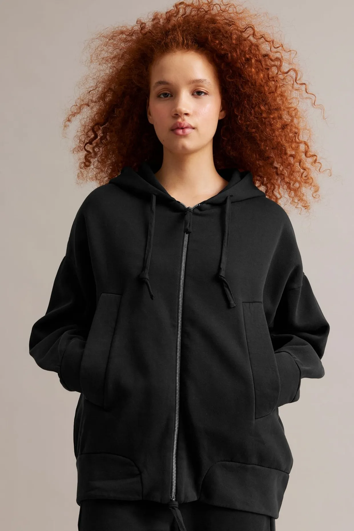 Hoodie med dragkedja