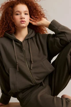 Hoodie med dragkedja