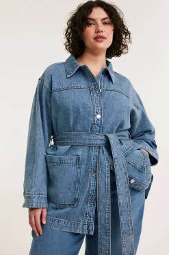 Jeansjacka med bälte