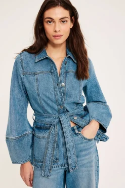 Jeansjacka med bälte