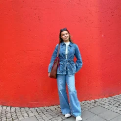 Jeansjacka med bälte