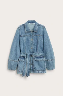 Jeansjacka med bälte