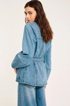 Jeansjacka med bälte
