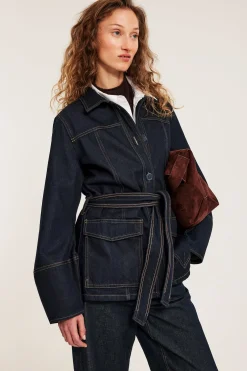 Jeansjacka med bälte