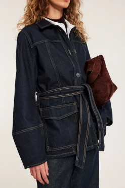 Jeansjacka med bälte