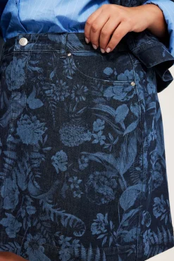 Jeanskjol med mönster