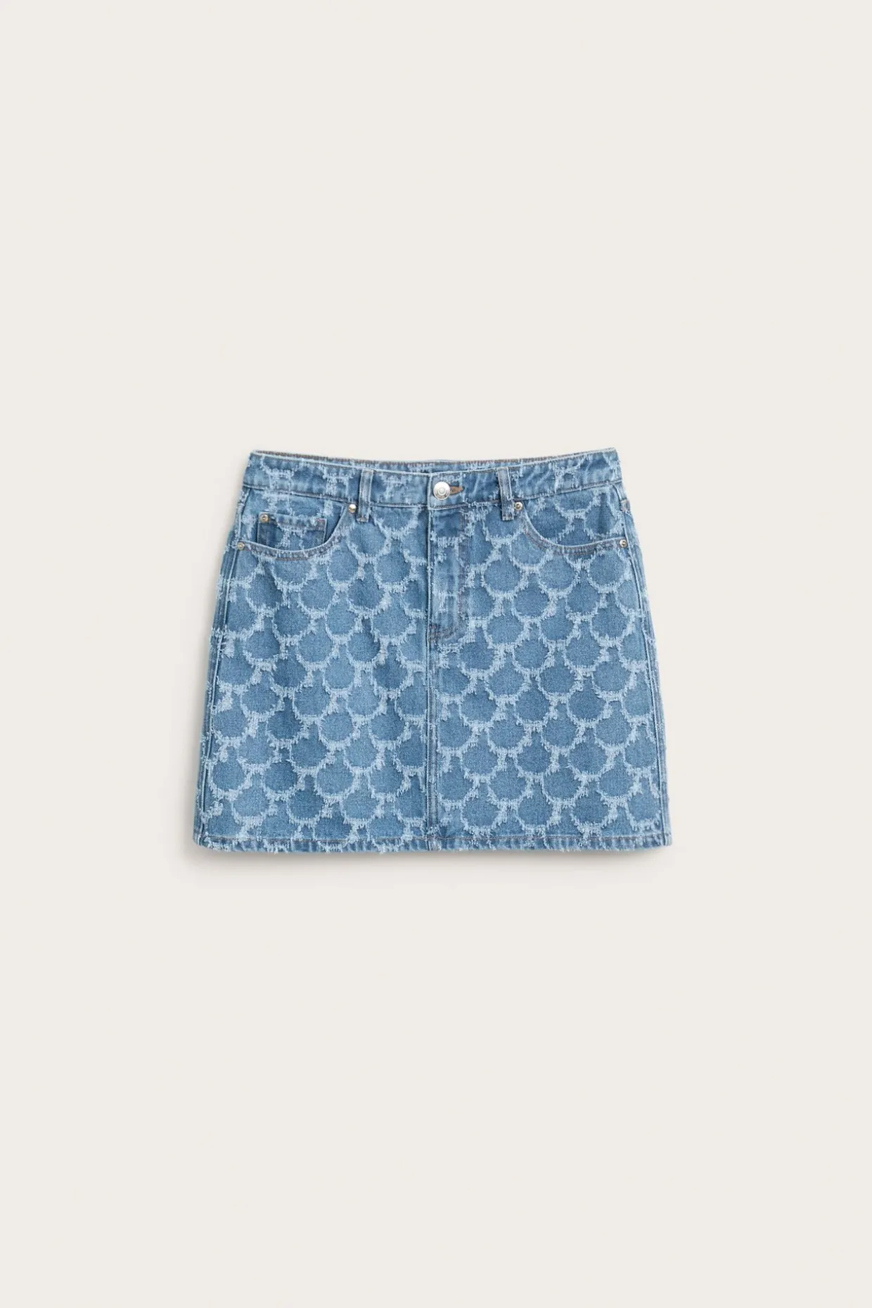Jeanskjol med struktur