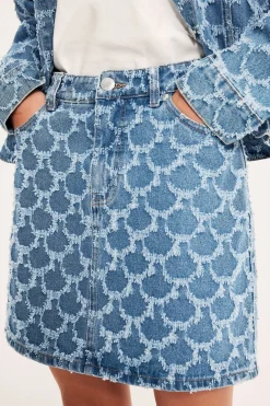 Jeanskjol med struktur