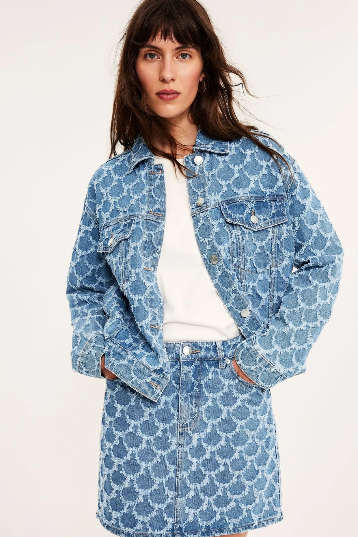 Jeanskjol med struktur
