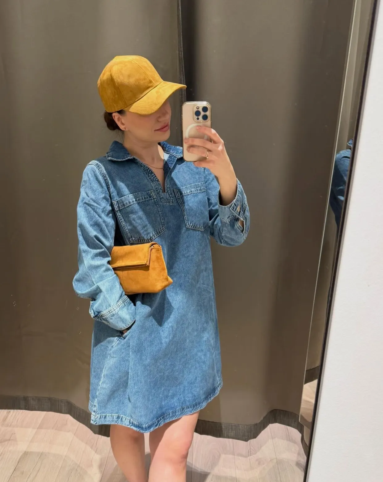 Jeansklänning med fickor