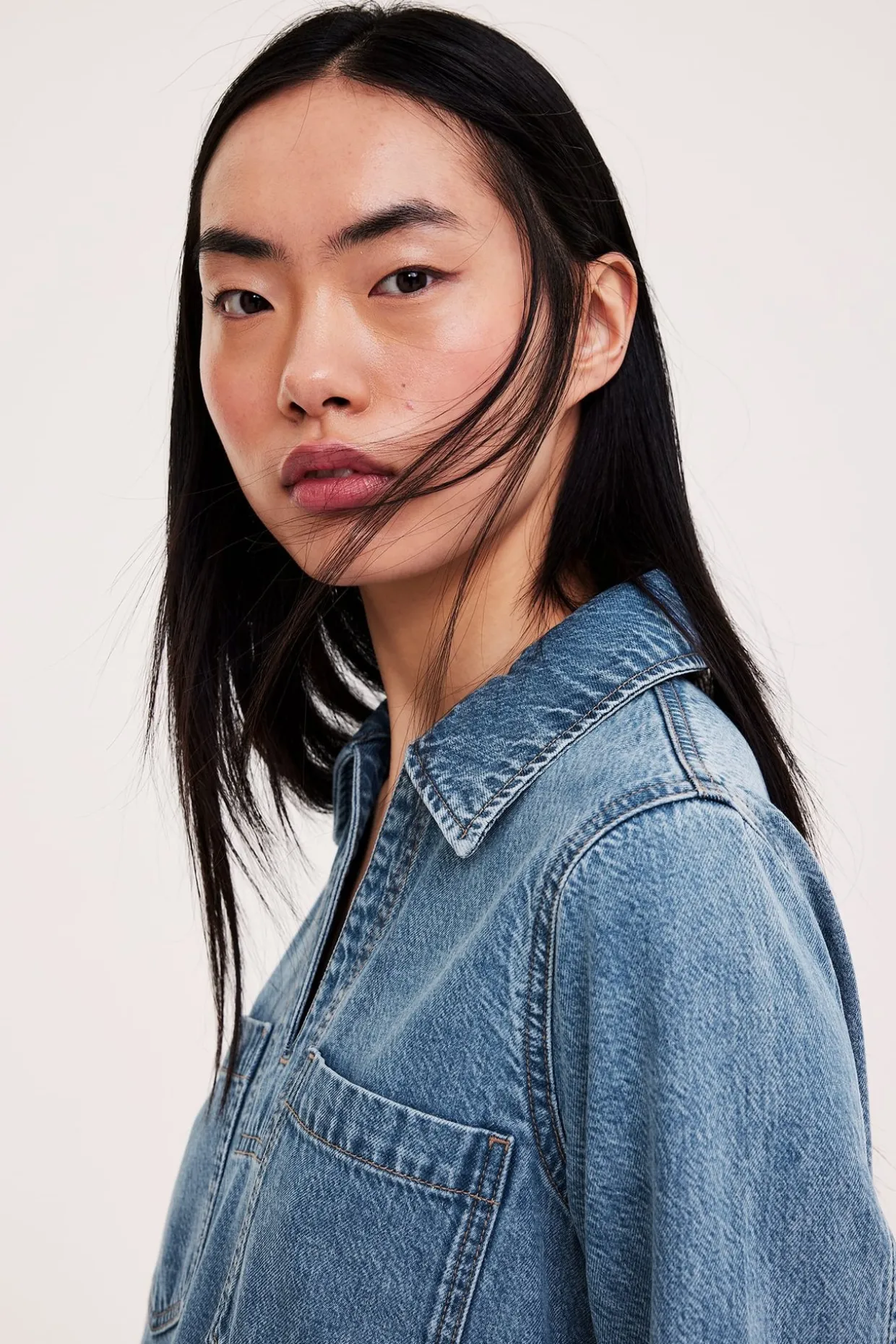 Jeansklänning med fickor