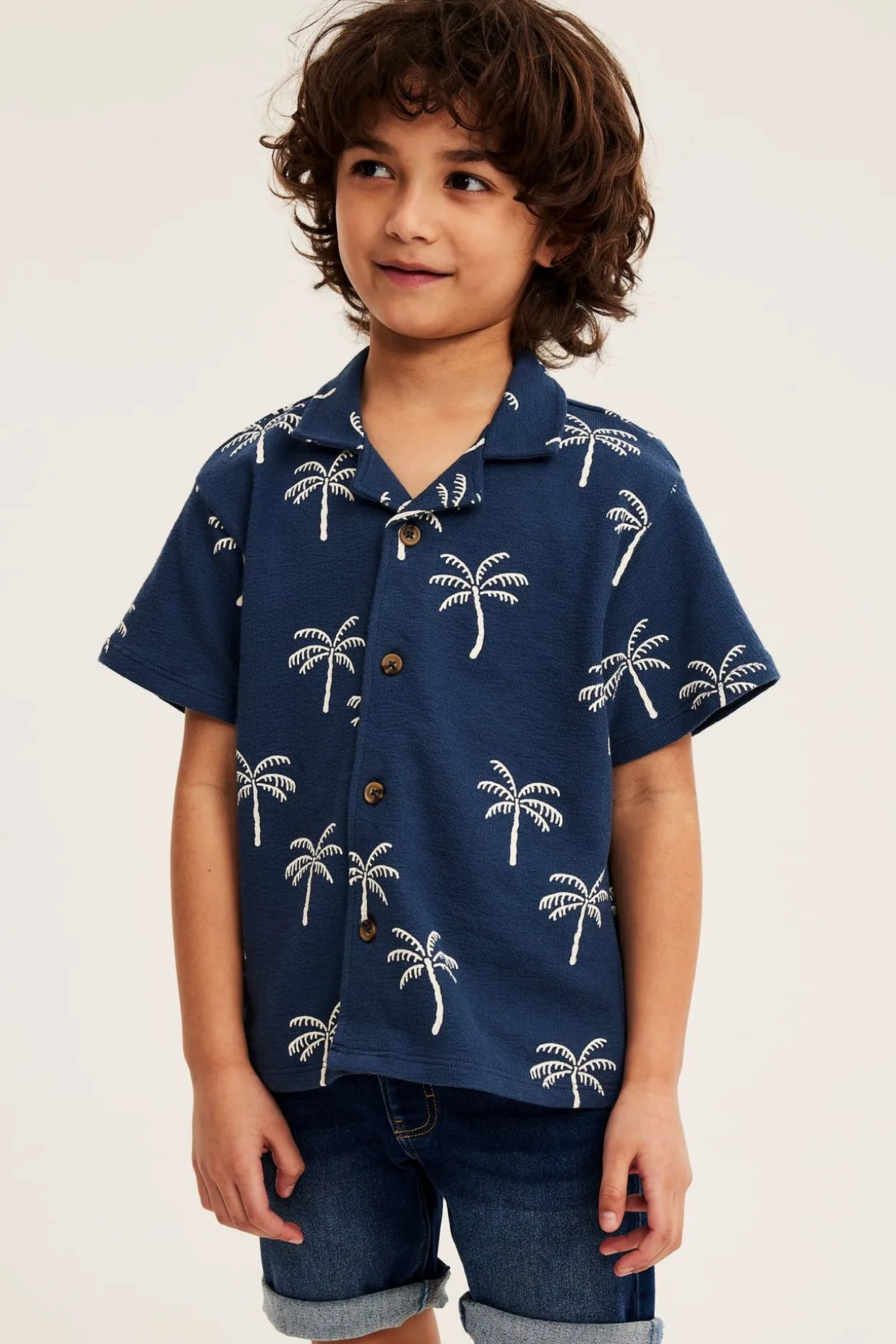 Jeansshorts i denimtrikå