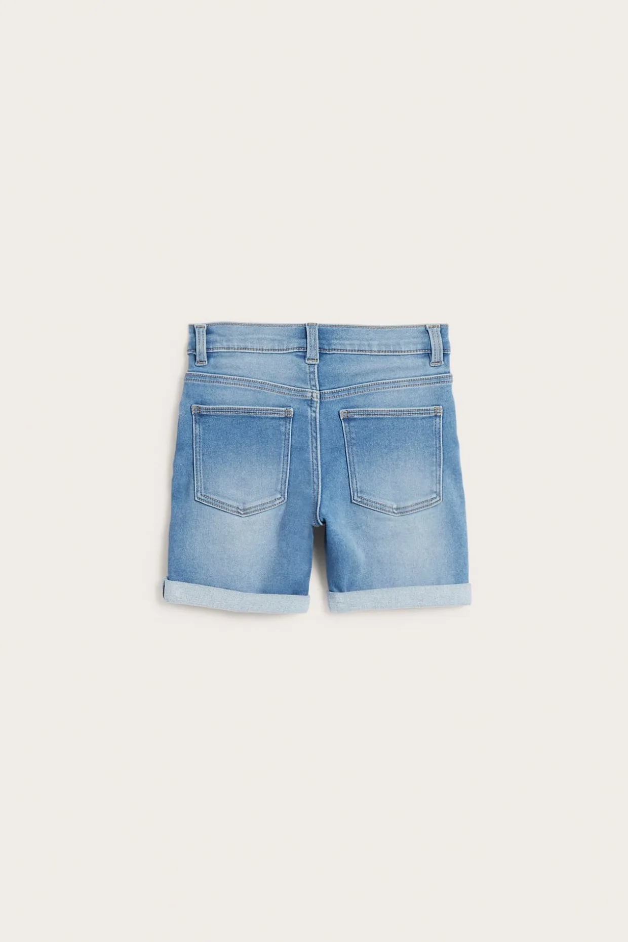 Jeansshorts i denimtrikå