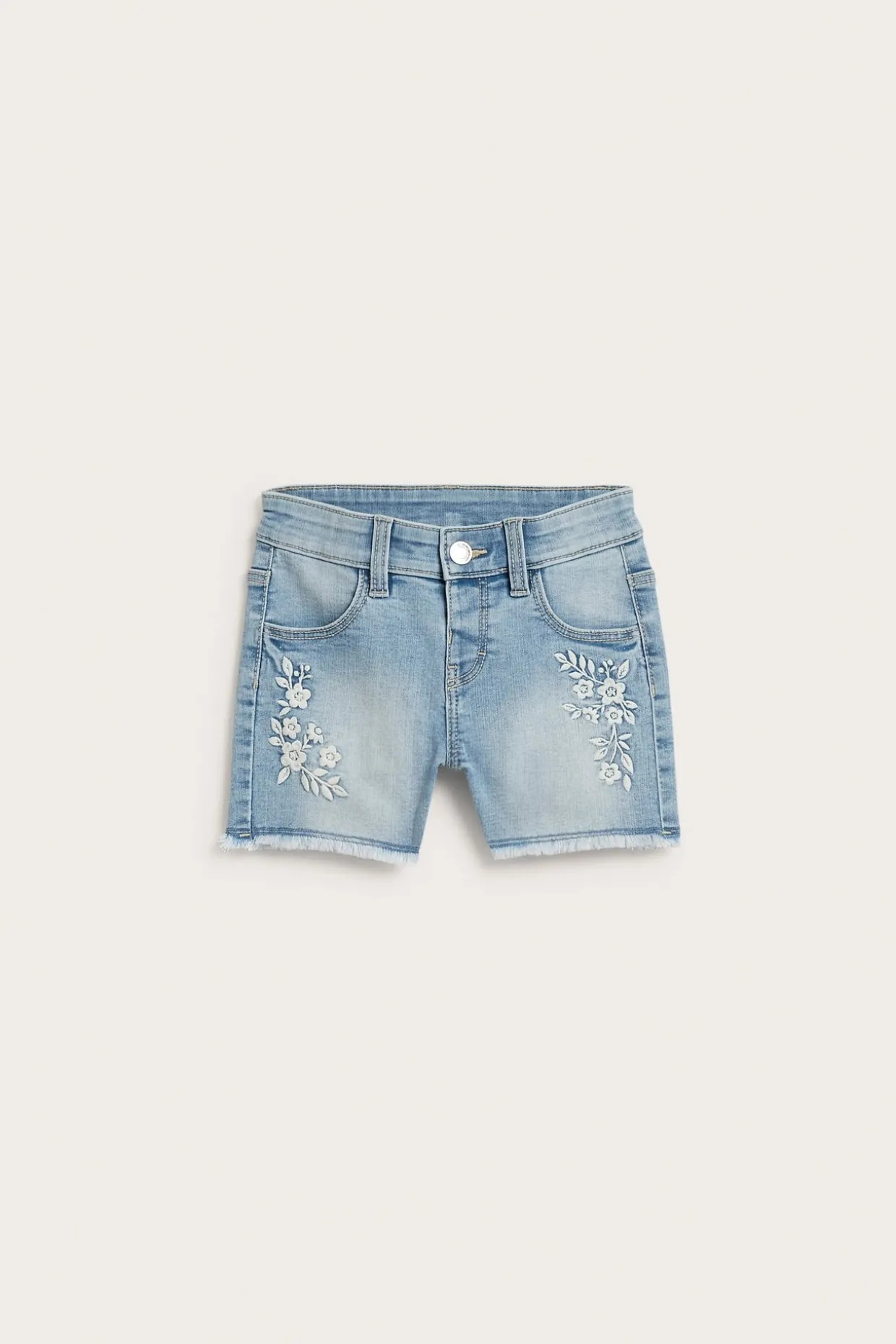 Jeansshorts med broderi