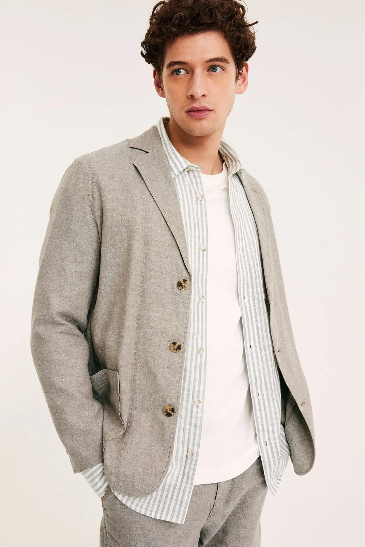 Kavaj i linnemix regular fit