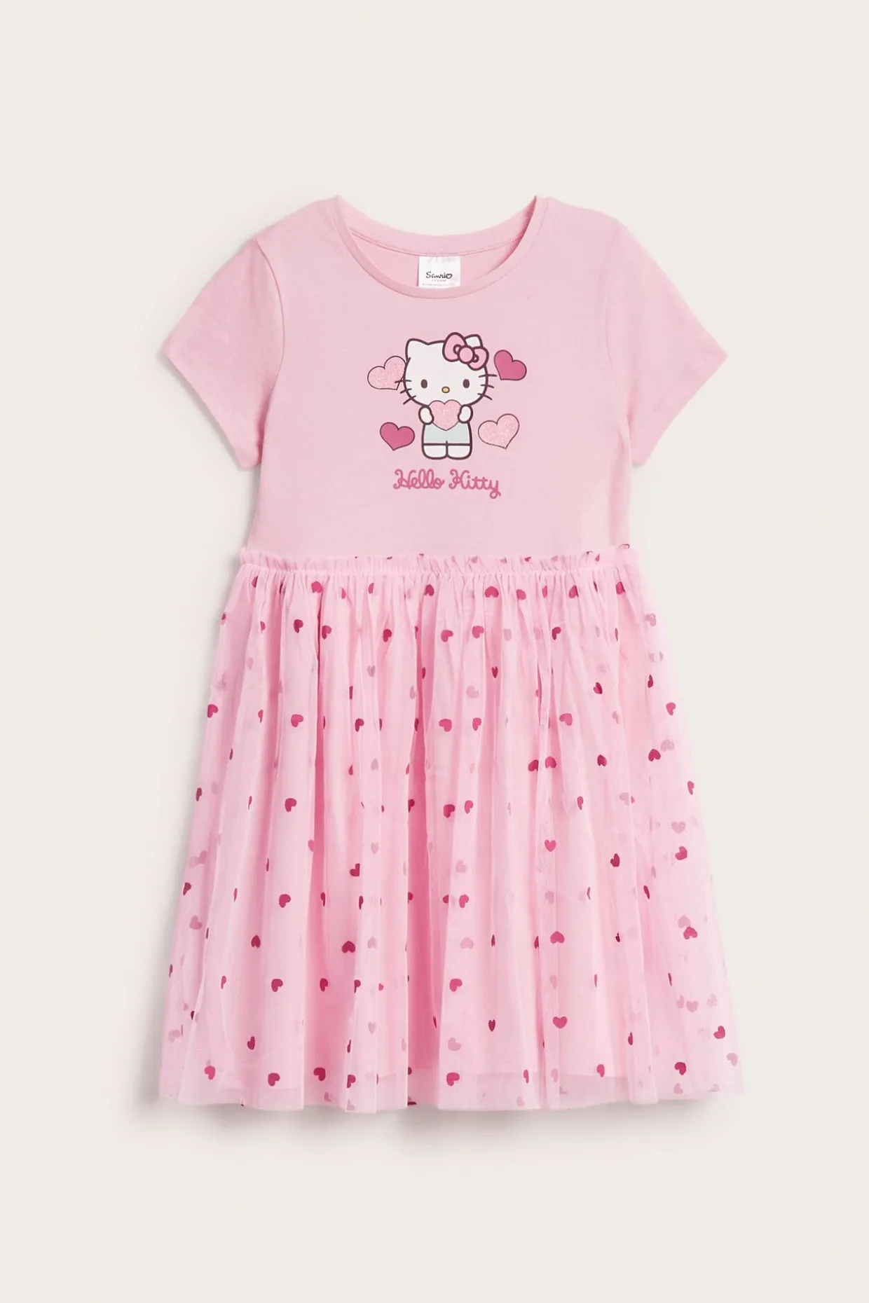 Klänning med tyllkjol och Hello Kitty motiv