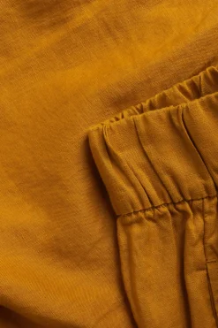 Knälånga linneshorts