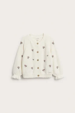 Kofta med broderade blommor