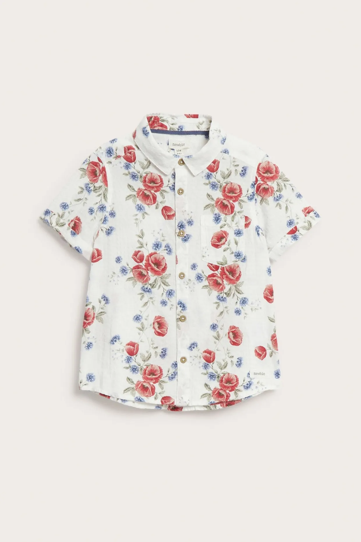 Kortärmad blommig skjorta