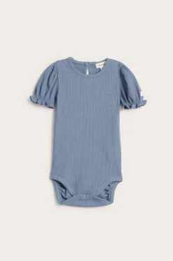 Kortärmad body med puffärm