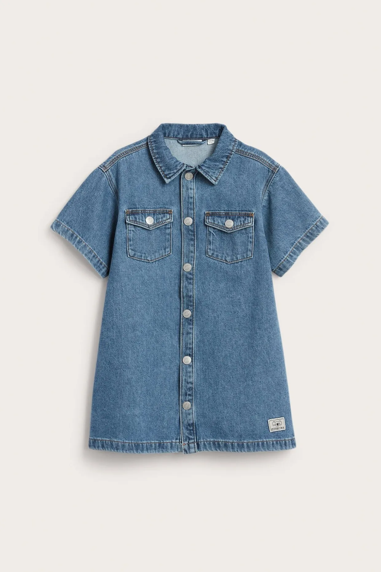 Kortärmad jeansklänning