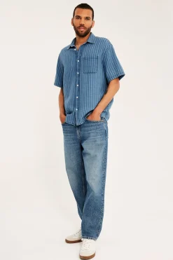 Kortärmad jeansskjorta