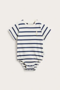 Kortärmad randig babybody
