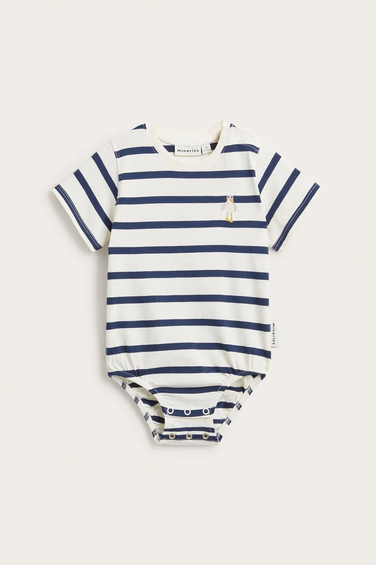 Kortärmad randig babybody
