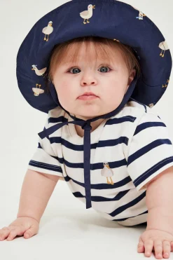 Kortärmad randig babybody