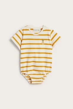 Kortärmad randig babybody