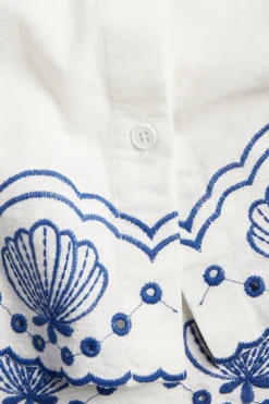 Kortärmad skjorta med broderie anglaise