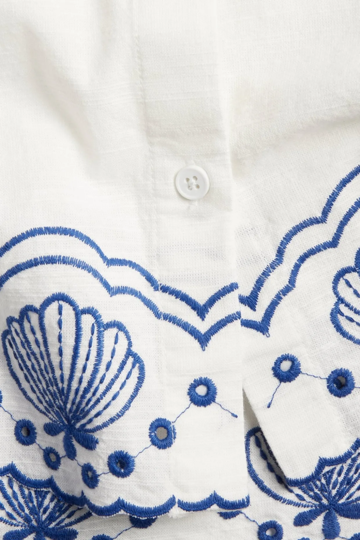Kortärmad skjorta med broderie anglaise