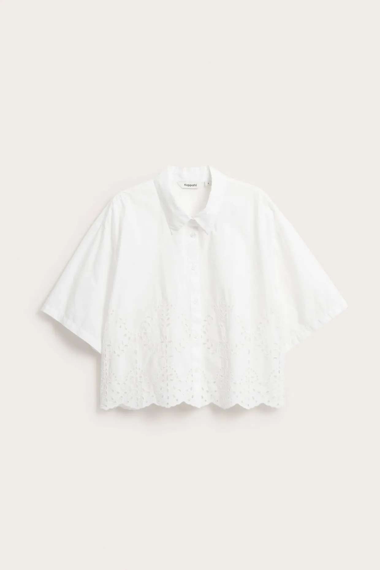 Kortärmad skjorta med broderie anglaise