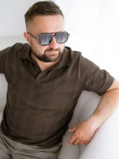 Kortärmad stickad tröja