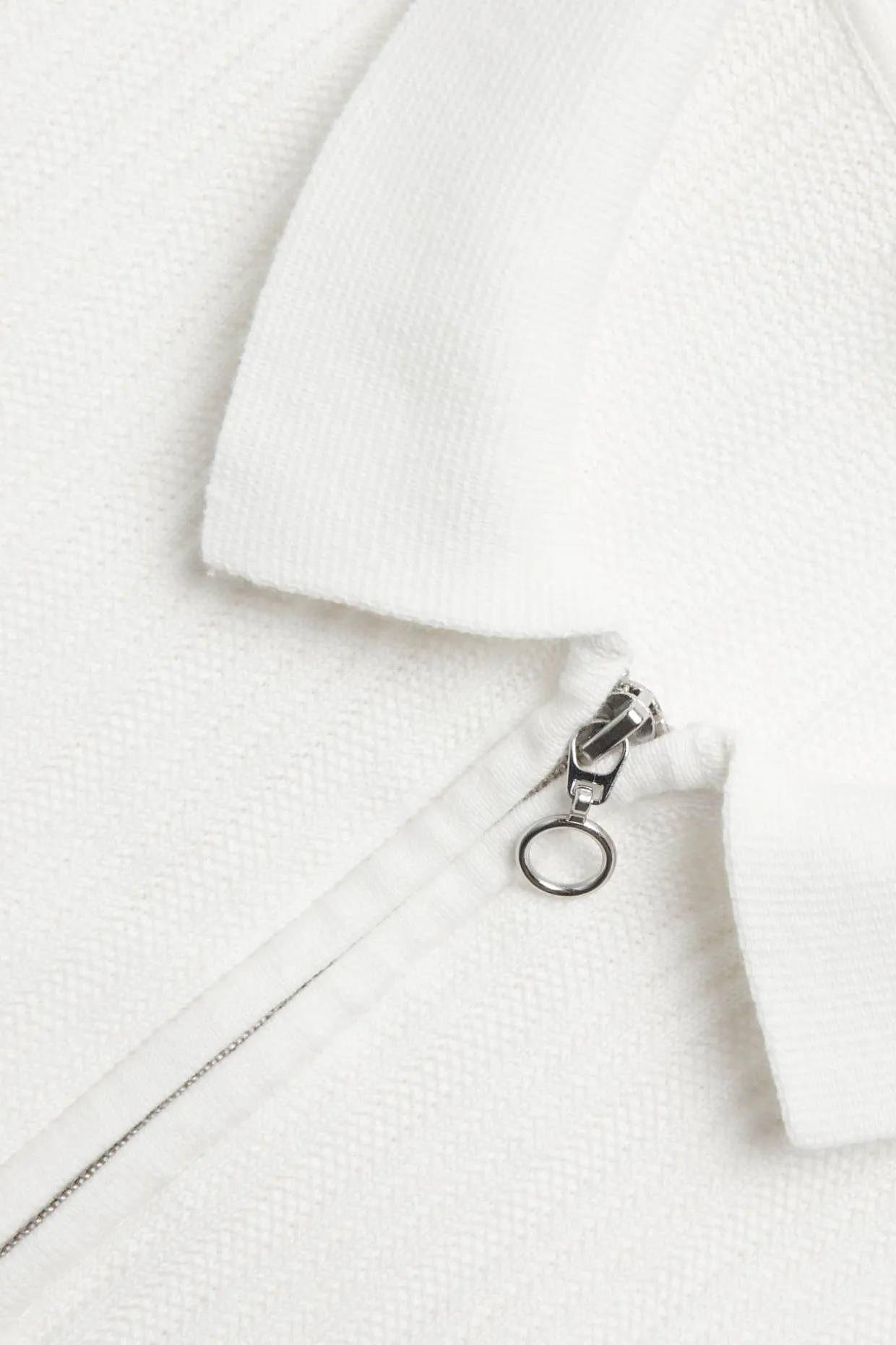 Kortärmad stickad tröja med half-zip