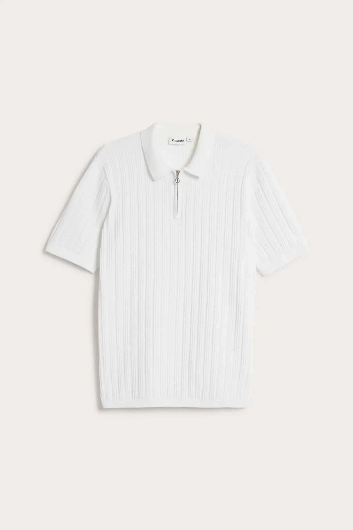 Kortärmad stickad tröja med half-zip