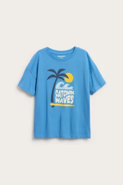 Kortärmad t-shirt i bomull med print