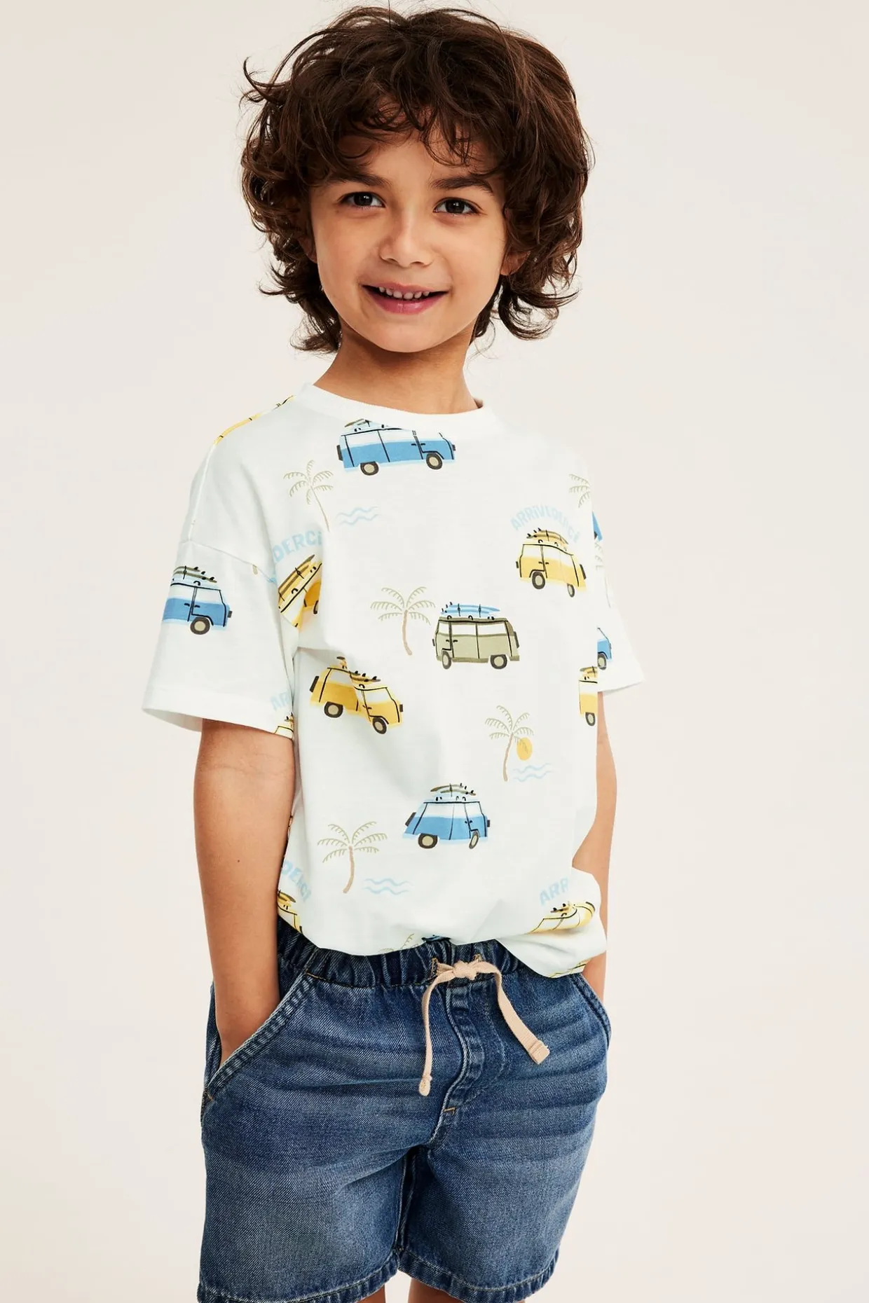 Kortärmad t-shirt i bomull med print