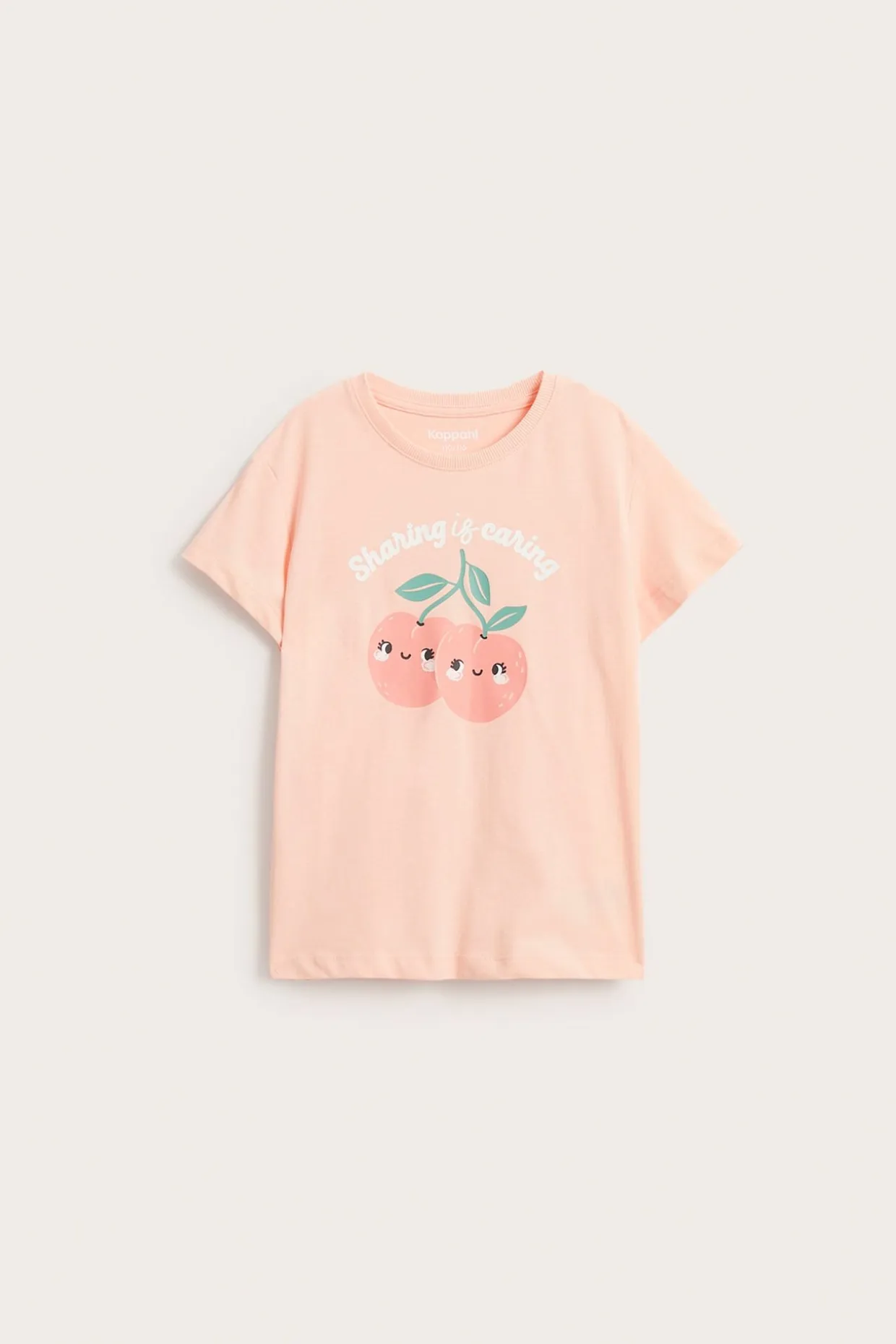 Kortärmad t-shirt med persikoprint