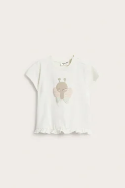 Kortärmad t-shirt med volang