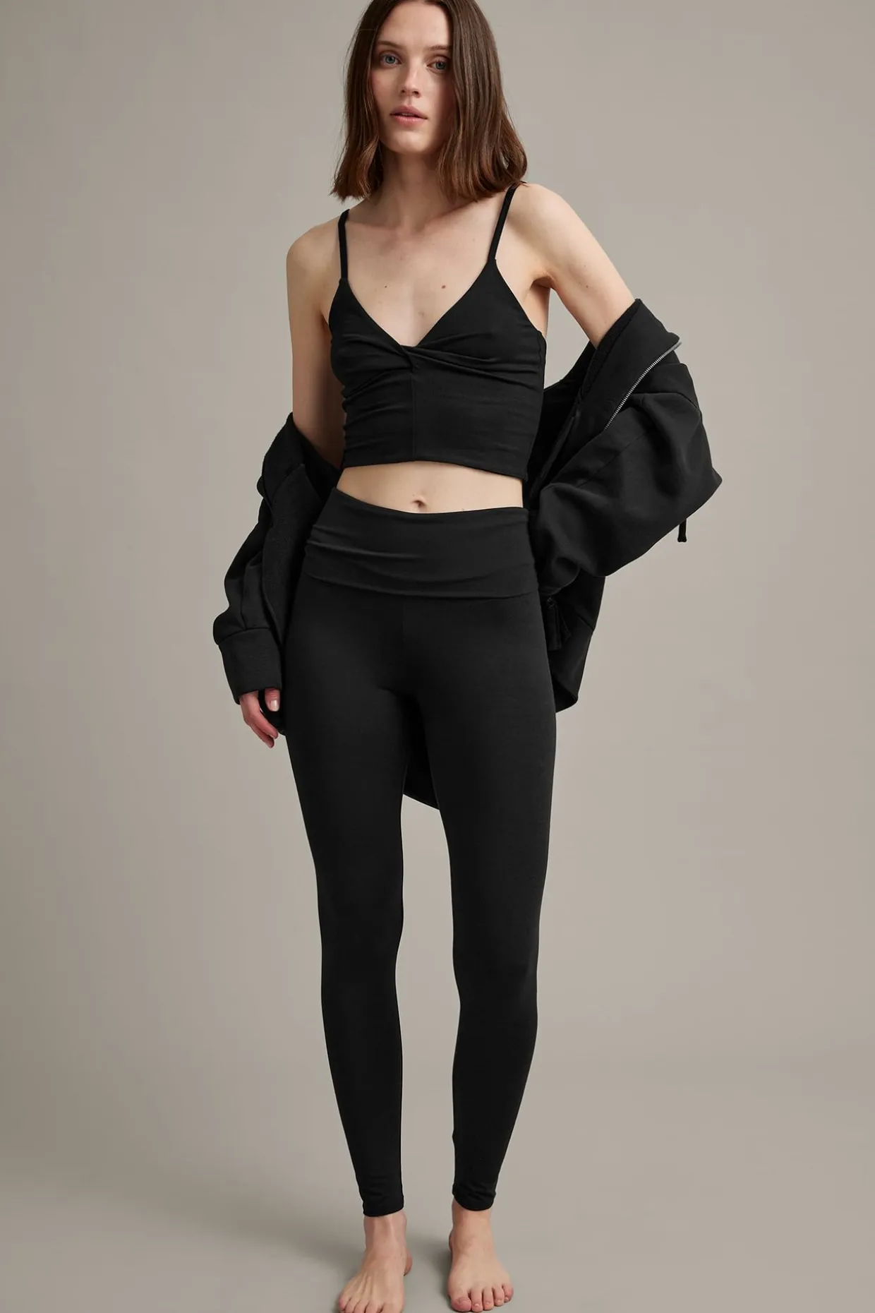 Leggings med nedvikbar midja