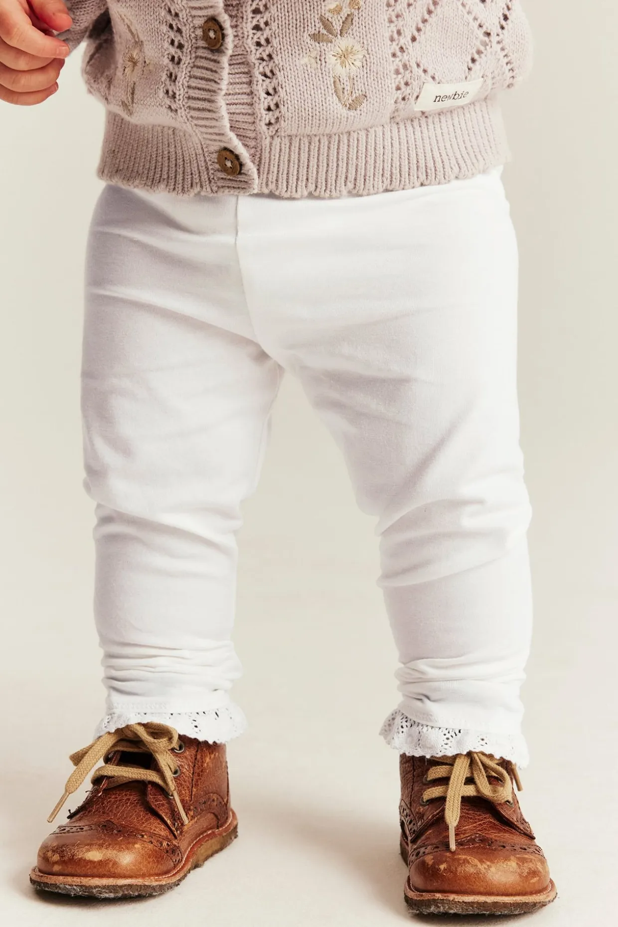 Leggings med spets