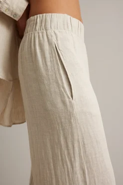 Linnebyxor wide fit