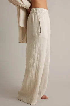 Linnebyxor wide fit